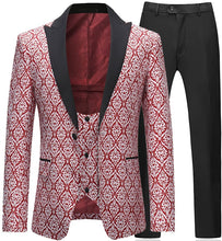 Load image into Gallery viewer, Vintage 3 Piece Claret One Button Men&#39;s Tuxedo Suit