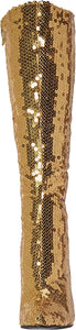 Swish Gold Sequin Knee High Boots