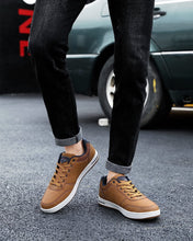Load image into Gallery viewer, Men&#39;s Yellow PU Leather Casual Walking Shoes
