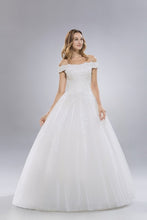 Load image into Gallery viewer, Elegant Off Shoulder Sequin Lace Wedding Gown
