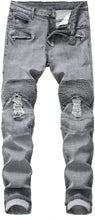 Load image into Gallery viewer, Gray Distressed Men&#39;s Denim Pants
