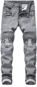 Gray Distressed Men's Denim Pants