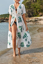 Load image into Gallery viewer, White Peacock Crochet Tied Chiffon Chic Swimwear Cover Up/Cardigan