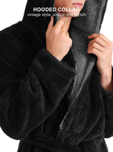 Load image into Gallery viewer, Men&#39;s Black Long Sleeve Plush Velveteen Full Length Robe