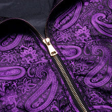 Load image into Gallery viewer, Men&#39;s Silver Casual Paisley Windbreaker Long Sleeve Bomber Jacket