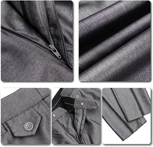 Men's Upscale Dark Grey Long Sleeve Blazer & Pants 3pc Suit