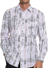 Load image into Gallery viewer, Men&#39;s Luxury Printed White Floral Long Sleeve Shirt