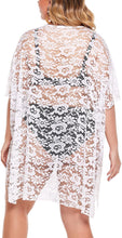 Load image into Gallery viewer, White Lace Plus Size Swimwear Coverup