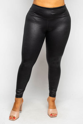 Beauty Illusion Black Leather Leggings