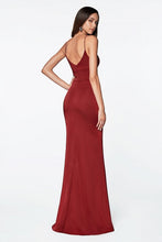 Load image into Gallery viewer, Spaghetti Purple Strap Side Slit Gown Maxi Dress