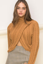 Load image into Gallery viewer, Illusion Brown Sugar Ribbed High Neck Long Sleeves Sweater