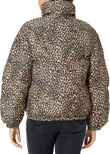 Load image into Gallery viewer, Mock Neck Leopard Print Short Women&#39;s Puffer Jacket