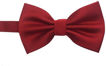 Load image into Gallery viewer, Men&#39;s Red Pre-tied Banded Formal Bow Tie