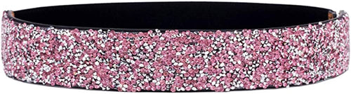 Parisian Pink Sparkle Rhinestone Stretchy Waist Belt