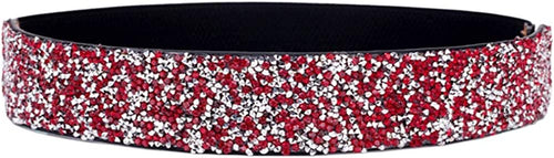 Parisian Red Sparkle Rhinestone Stretchy Waist Belt