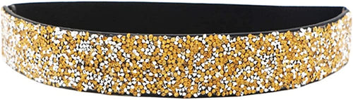 Parisian Yellow Sparkle Rhinestone Stretchy Waist Belt