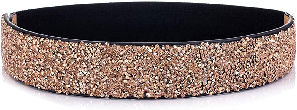 Parisian Champagne Sparkle Rhinestone Stretchy Waist Belt