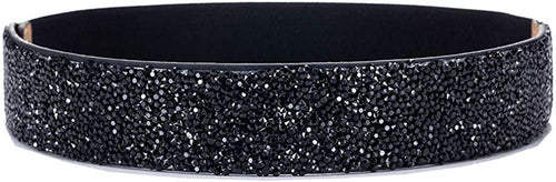 All Black Sparkle Rhinestone Stretchy Waist Belt