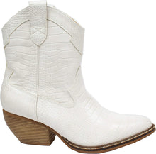 Load image into Gallery viewer, Dolce Amore Cream Rounded Toe Western Ankle Boots