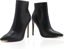 Load image into Gallery viewer, Women&#39;s Pointed Toe Stiletto Chic Ankle Black Boots