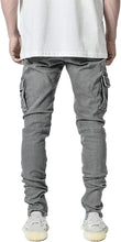 Load image into Gallery viewer, Streetwear Grey Pleated Ankle Trousers with Side Pockets