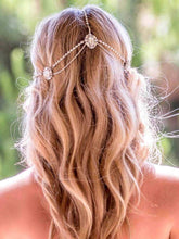 Load image into Gallery viewer, Bridal-Silver Crystal Layering Hair Jewelry Rhinestones Head Chain