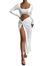 Load image into Gallery viewer, Summer Society White Long Sleeve Cut Out Maxi Dress