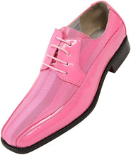Load image into Gallery viewer, Men&#39;s Formal Hot Pink Satin Lace Up Dress Shoes