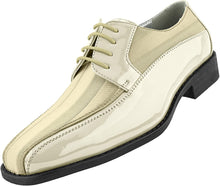 Load image into Gallery viewer, Men&#39;s Formal Cream Satin Lace Up Dress Shoes