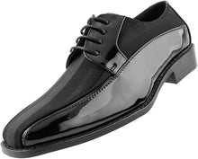Load image into Gallery viewer, Men&#39;s Formal Black Satin Lace Up Dress Shoes