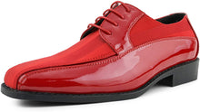 Load image into Gallery viewer, Men&#39;s Formal Red Satin Lace Up Dress Shoes