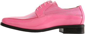 Men's Formal Hot Pink Satin Lace Up Dress Shoes