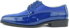Load image into Gallery viewer, Men&#39;s Formal Royal Blue Satin Lace Up Dress Shoes