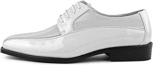Men's Formal White Satin Lace Up Dress Shoes