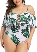 Load image into Gallery viewer, Leopard Women Plus Size One Piece Tummy Control Flounce Bathing Suits