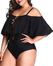 Load image into Gallery viewer, Leopard Women Plus Size One Piece Tummy Control Flounce Bathing Suits