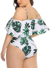 Load image into Gallery viewer, Leopard Women Plus Size One Piece Tummy Control Flounce Bathing Suits