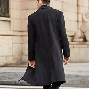 Men's Luxury Wool Blend Black Men's Winter Over Coat