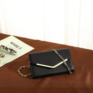Celine Black Envelope Clutch Purse With Detachable Chain