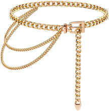 Load image into Gallery viewer, Gold Metal Multilayer Chain Belt