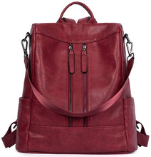 Load image into Gallery viewer, Purse Leather Coffee Anti-theft Travel Backpack