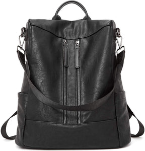 Purse Leather Grey Anti-theft Travel Backpack