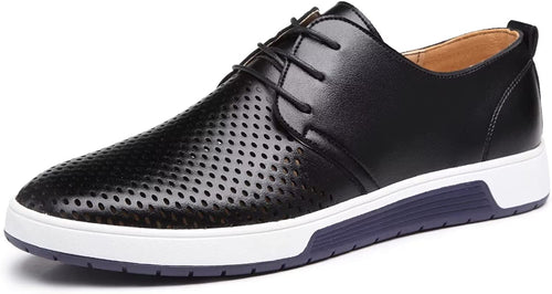 Men's Black Lace-Up Casual Oxford Dress Shoes