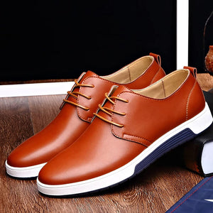 Men's Brown Lace-Up Casual Oxford Dress Shoes