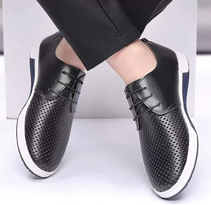 Men's Black Lace-Up Casual Oxford Dress Shoes