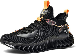 Men's Orange Black Sports Athletic Running Shoes