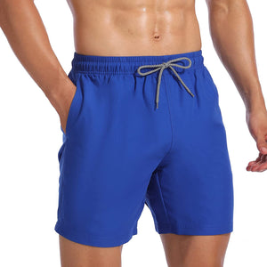Men's Mesh Lining Quick Dry Beach Royal Blue Short