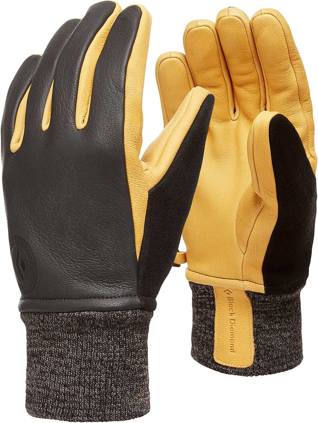 Black & Yellow Goat Leather Shell Winter Gloves