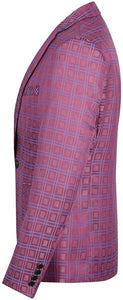 Men's Purple Printed Lapel Single Breasted 2 Pieces Suit