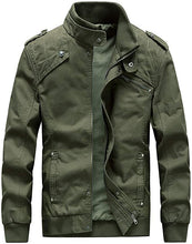 Load image into Gallery viewer, Men&#39;s Olive Green Casual Winter Cotton Military Jacket